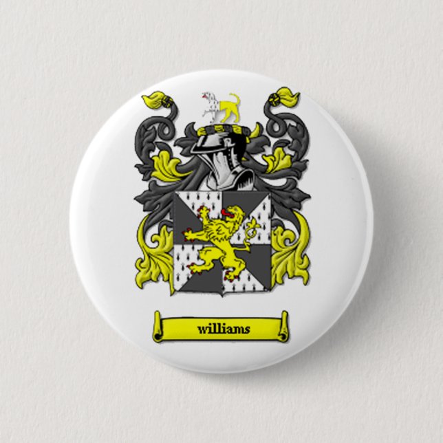 Williams Family Coat of Arms Pinback Button (Front)