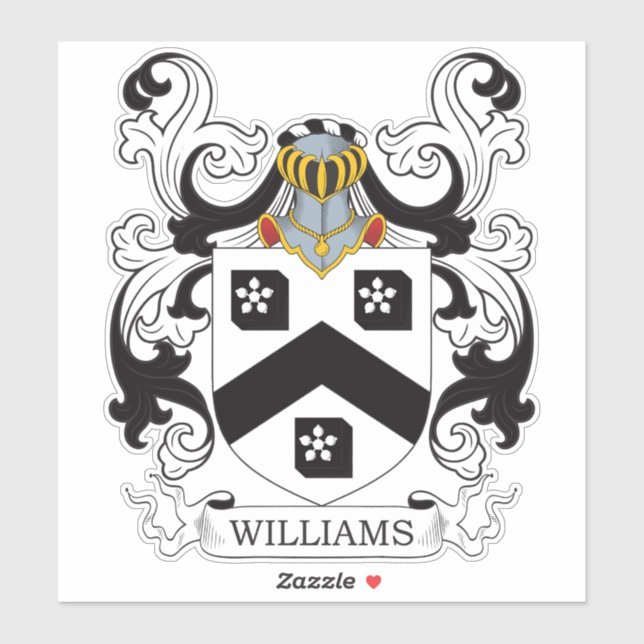 Williams Family Crest Sticker (Sheet)