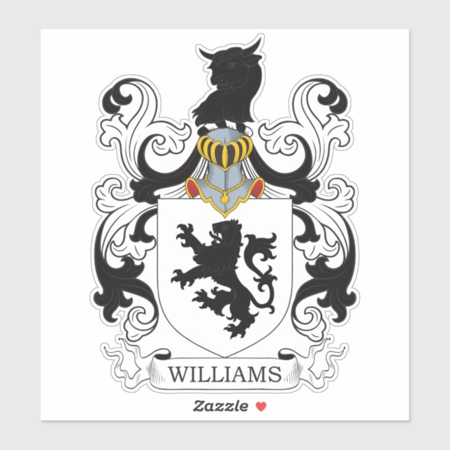 Williams Family Crest Sticker (Sheet)
