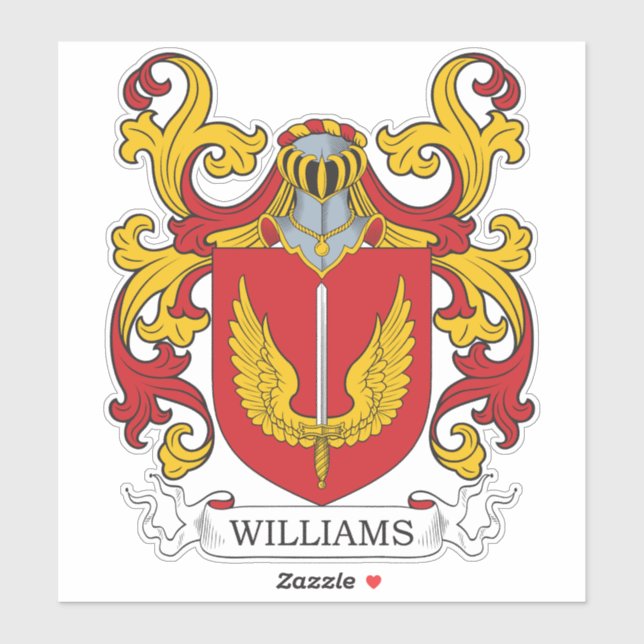Williams Family Crest Sticker (Sheet)