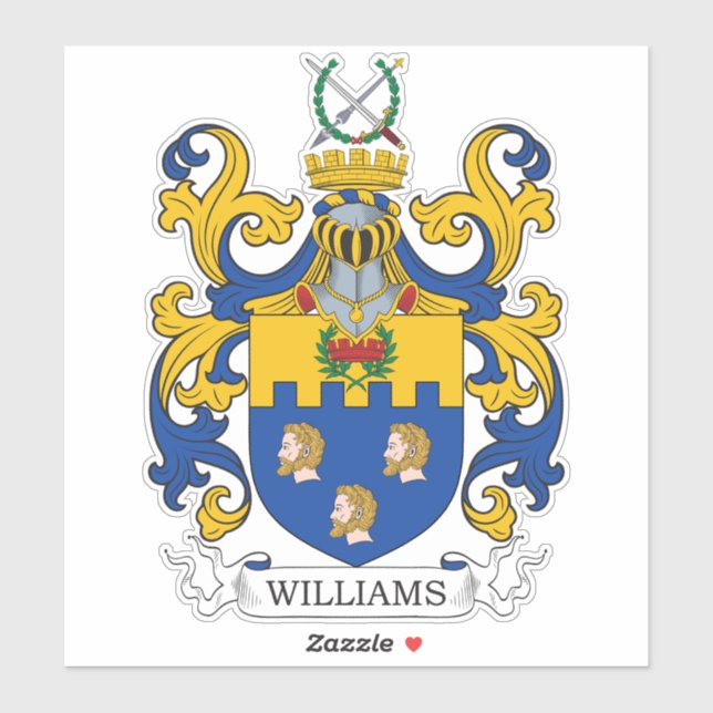 Williams Family Crest Sticker (Sheet)