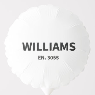 Williams Family Name – Custom "Est. 2025" Balloon
