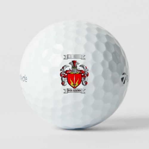 WILLIAMS FAMILY NAME SHIELD AND CREST GOLF BALL