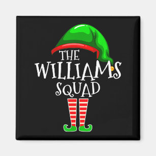 Williams Family Name Squad Matching Group Elf Chri Magnet