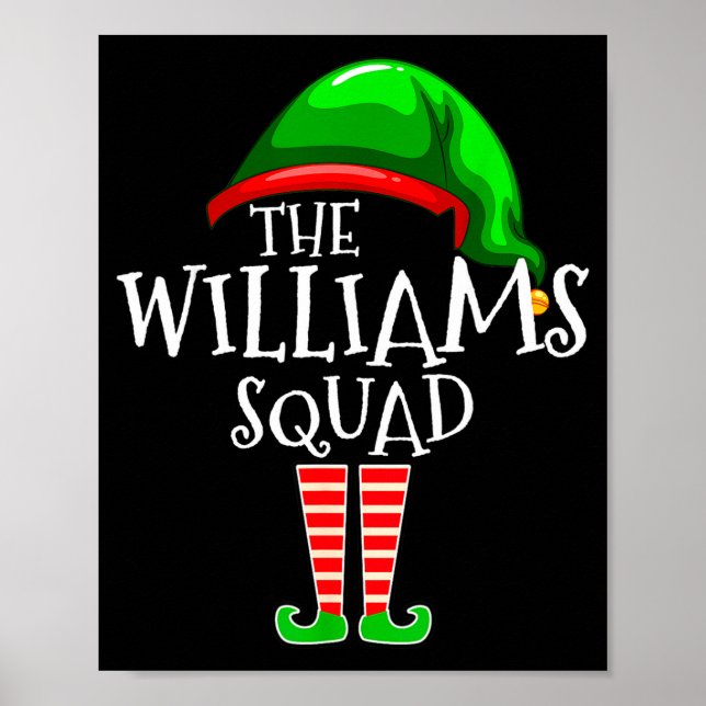 Williams Family Name Squad Matching Group Elf Chri Poster (Front)