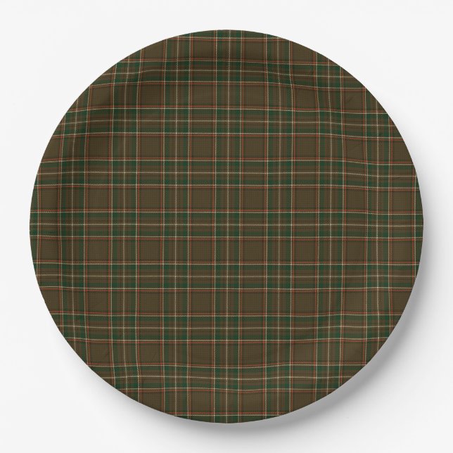 Williams Family Plaid Tartan Pattern Paper Plates (Front)