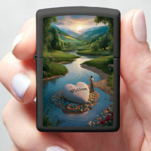 William's Heart Shaped River Zippo Lighter