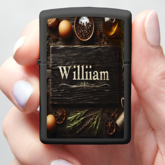 William's Rustic Tabletop Zippo Lighter (In Hand)
