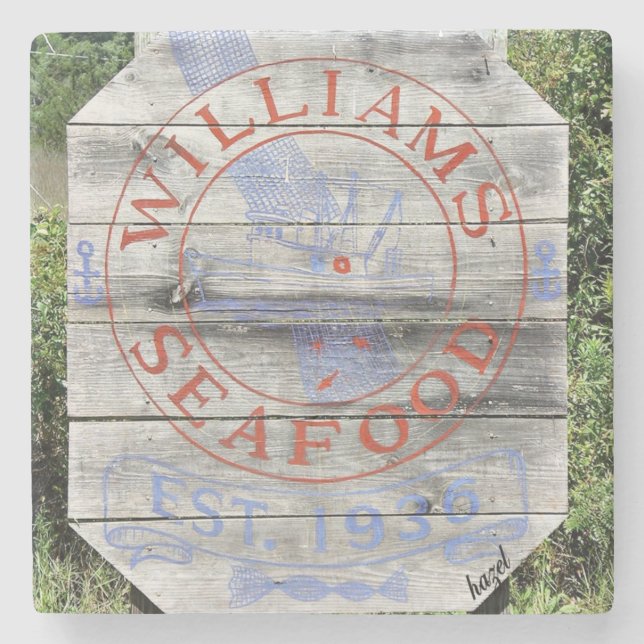 Williams Seafood, Savannah Georgia Coasters. Stone Coaster (Front)