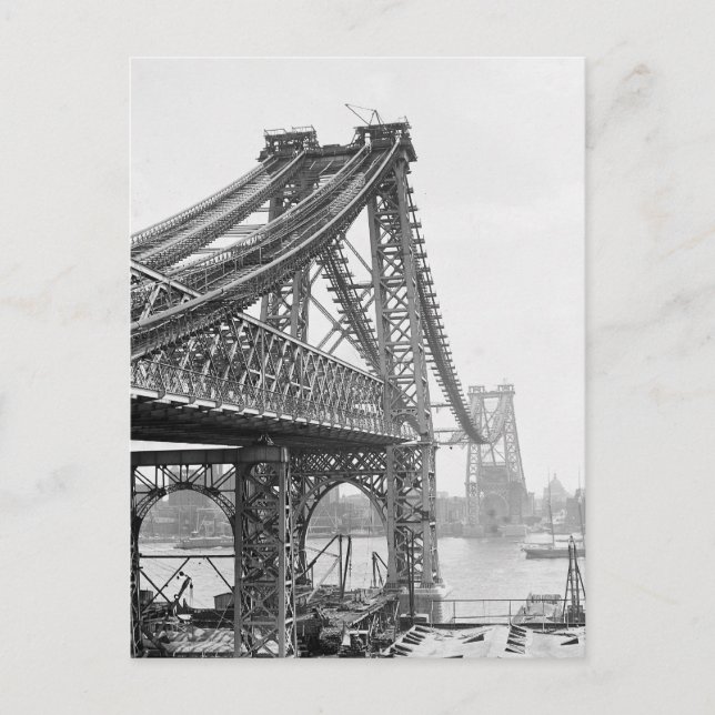 Williamsburg Bridge Construction, 1901 Postcard (Front)