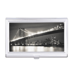 Williamsburg bridge in New York City at night Case For Business Cards
