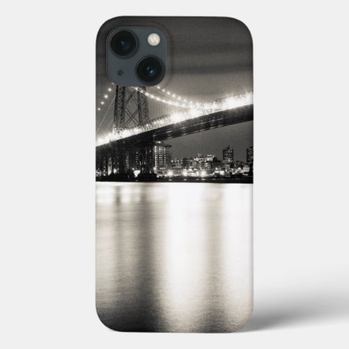 Williamsburg bridge in New York City at night iPhone 13 Case