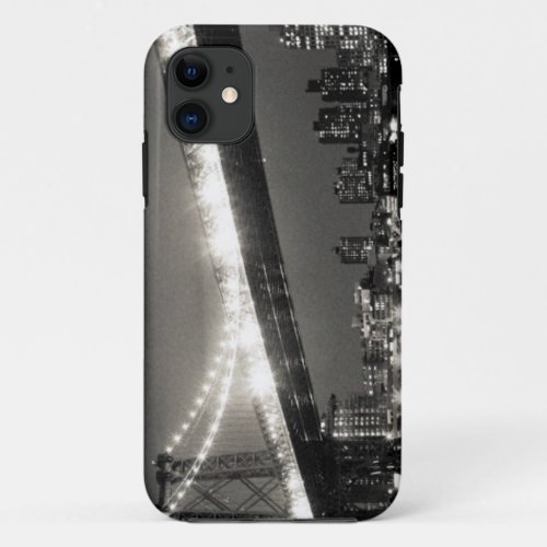 Williamsburg bridge in New York City at night iPhone 11 Case