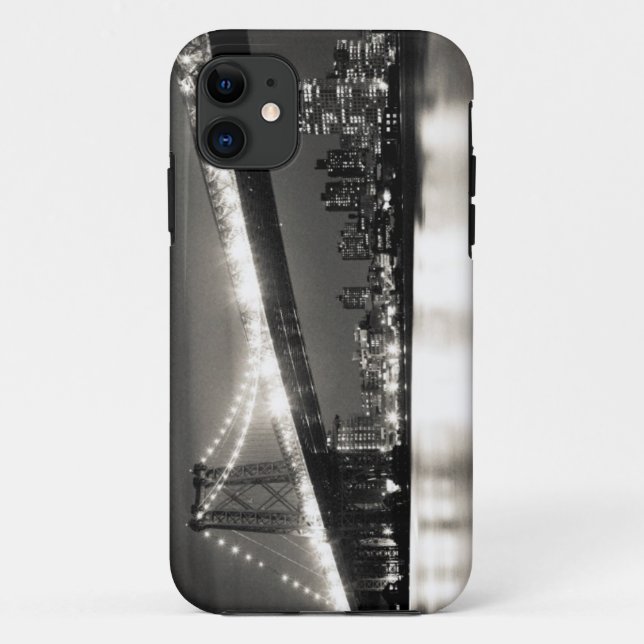 Williamsburg bridge in New York City at night Case-Mate iPhone Case (Back)