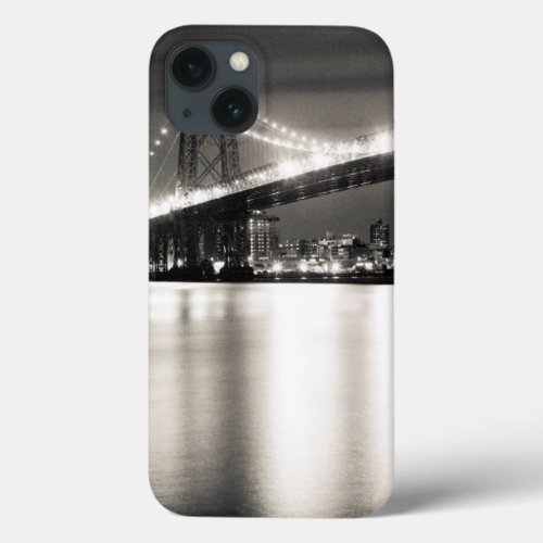 Williamsburg bridge in New York City at night iPhone 13 Case