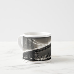 Williamsburg bridge in New York City at night Espresso Cup