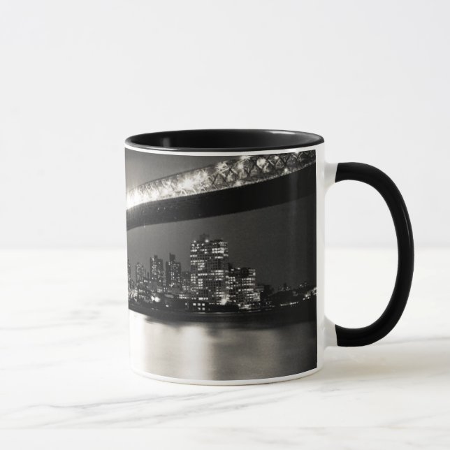 Williamsburg bridge in New York City at night Mug (Right)