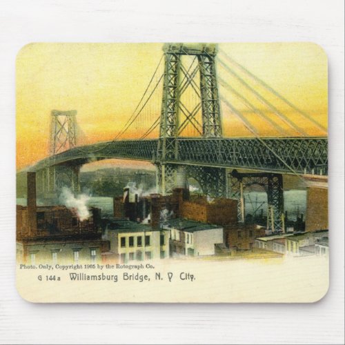 Williamsburg Bridge New York City 1905 Vintage Mouse Pad
