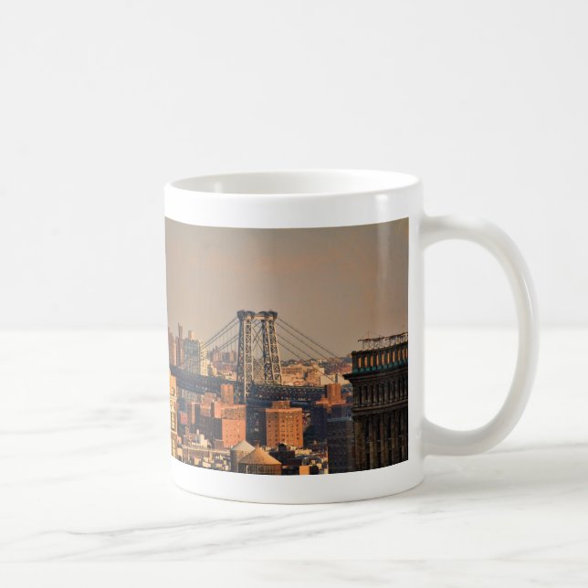 Williamsburg Bridge NYC on a cloudy day Coffee Mug (Right)