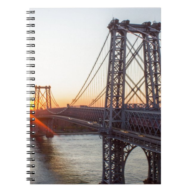 Williamsburg Bridge Sunset Brooklyn NYC Notebook (Front)
