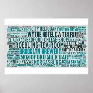 Williamsburg Brooklyn Hipster Hotspots Poster