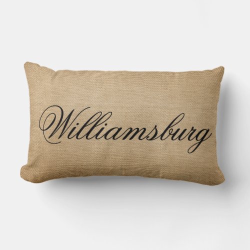 Williamsburg Burlap Colonial Style Lumbar Pillow