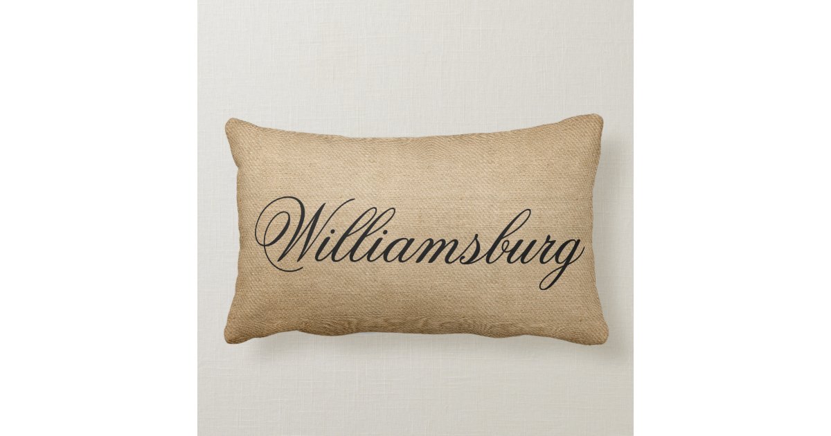 Williamsburg Burlap Colonial Style Lumbar Pillow Zazzle Com