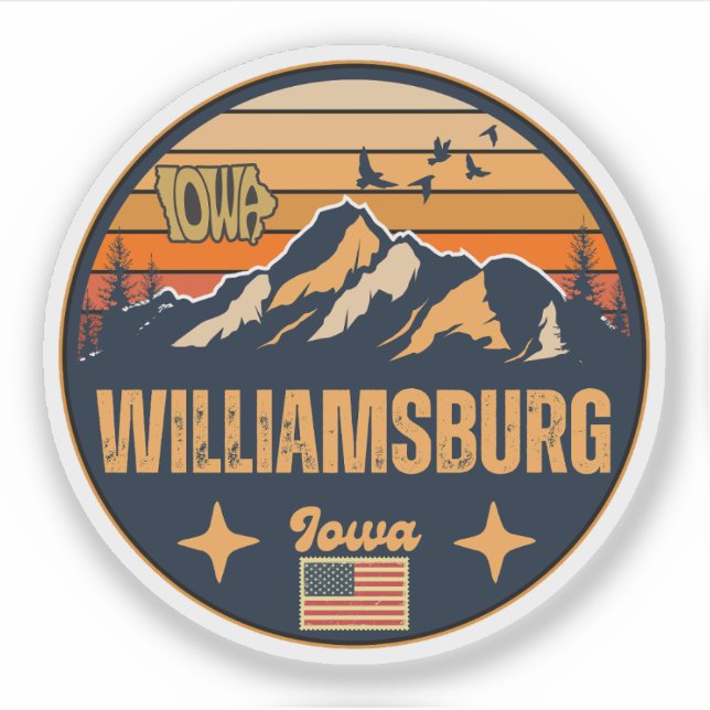 Williamsburg, Iowa Sticker (Front)