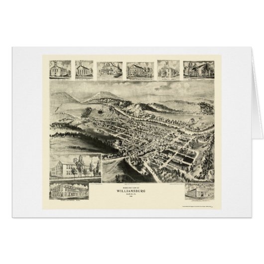Williamsburg, PA Panoramic Map -1906 Cards (Front Horizontal)