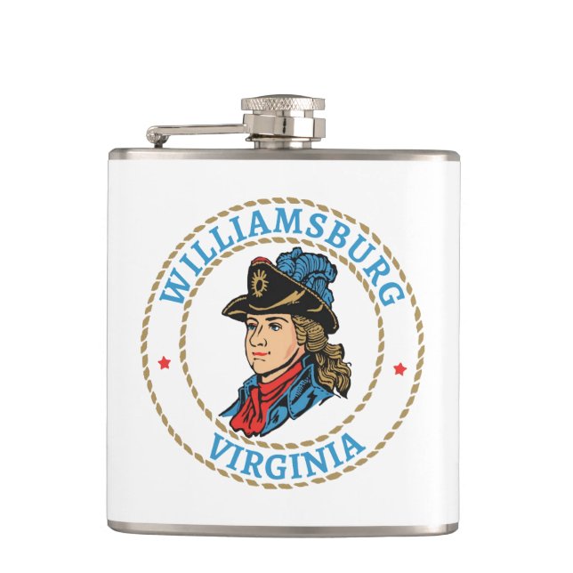 Williamsburg Virginia Colonial Flask (Front)