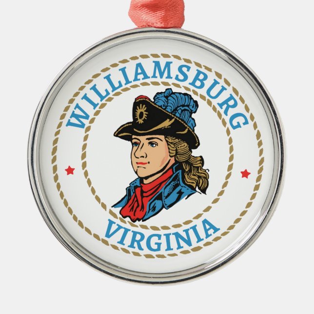 Williamsburg Virginia Colonial Metal Ornament (Front)