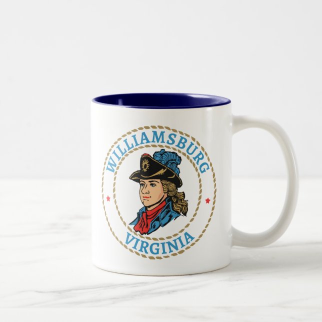 Williamsburg Virginia Colonial Two-Tone Coffee Mug (Right)