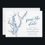 Williamsburg Virginia Map Modern Wedding Save The Date<br><div class="desc">Announce your Williamsburg wedding in style with our modern navy blue Chesapeake Bay map Save the Date cards, exclusively from Coastal Map Designs. Perfect for classic Williamsburg wedding venues like Colonial Williamsburg, the Williamsburg Winery, Ford's Colony Country Club, Two Rivers Country Club, and The Settlement at Powhatan Creek, these cards...</div>