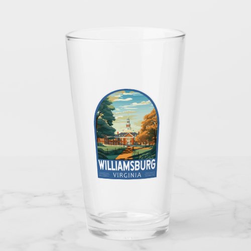Williamsburg Virginia Travel Art Vintage Glass