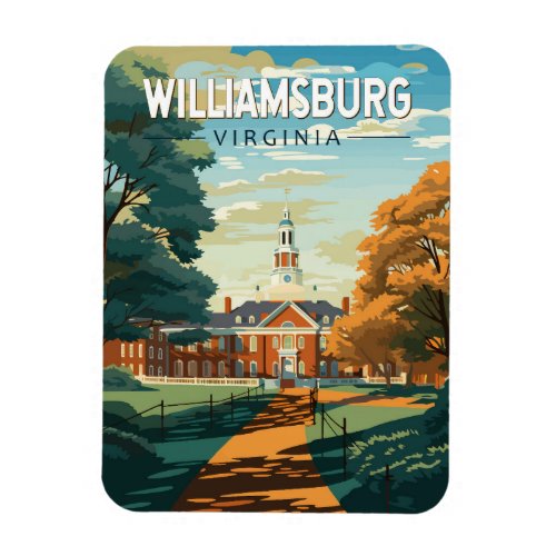 Williamsburg Virginia Travel Art Vintage Magnet