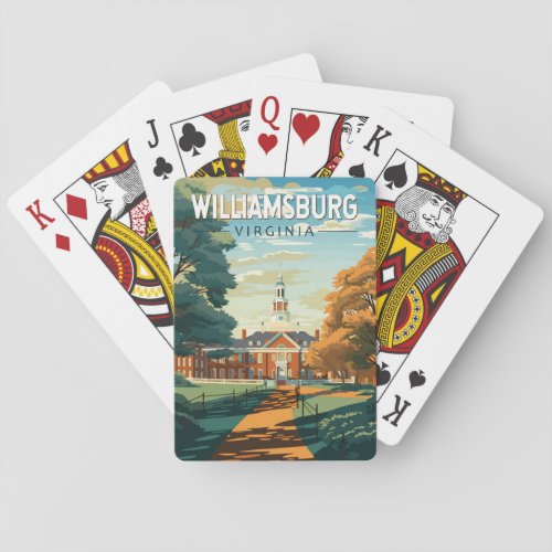 Williamsburg Virginia Travel Art Vintage Poker Cards