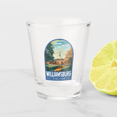 Williamsburg Virginia Travel Art Vintage Shot Glass