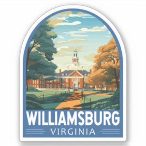 Williamsburg Virginia Travel Art Vintage Sticker