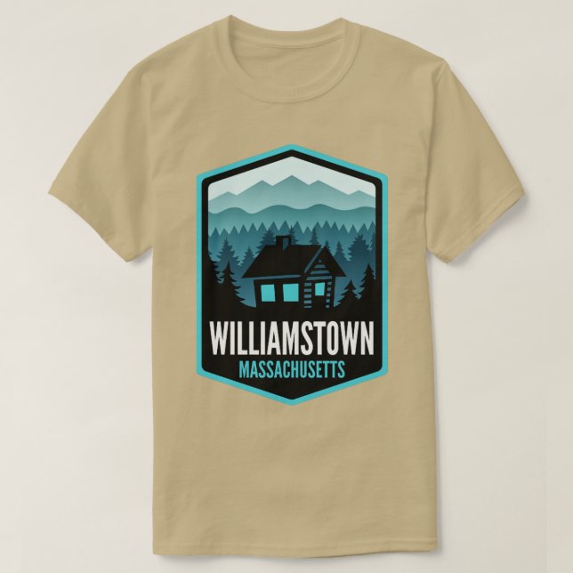 Williamstown Massachusetts Mountain Town Cabin  T-Shirt (Design Front)