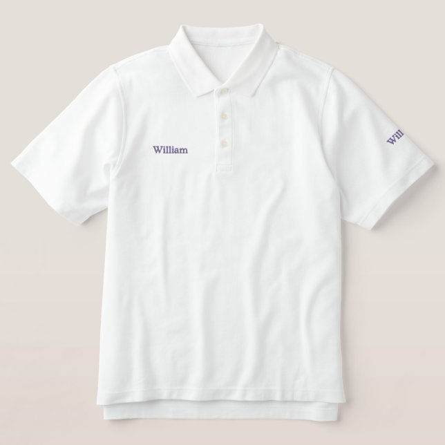 Willian Name Embroidered, Embroidered Polo Shirt (Design Front)