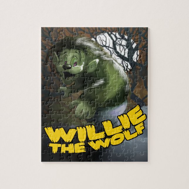 Willie the Wolf  at the Movies  Jigsaw Puzzle (Vertical)