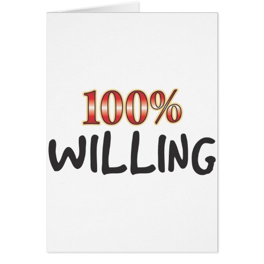 Willing 100 Percent Cards (Front)