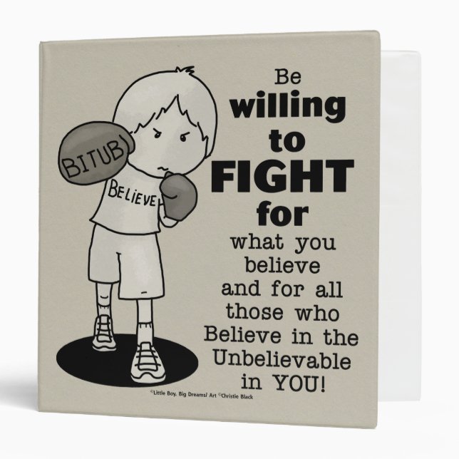 Willing to Fight 3 Ring Binder (Front/Inside)