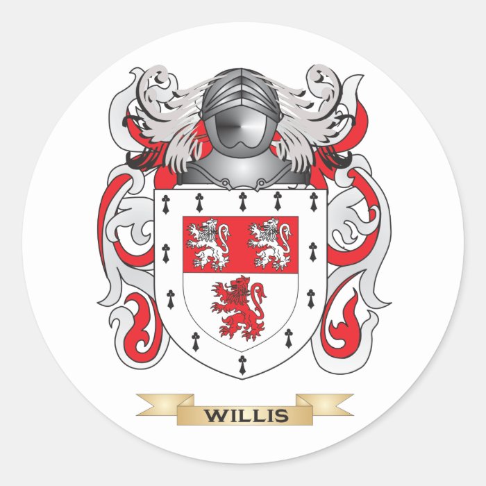 Willis Family Crest (Coat of Arms) Classic Round Sticker | Zazzle