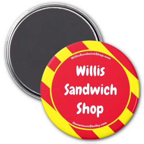 Willis Sandwich Shop RedYellow Magnet