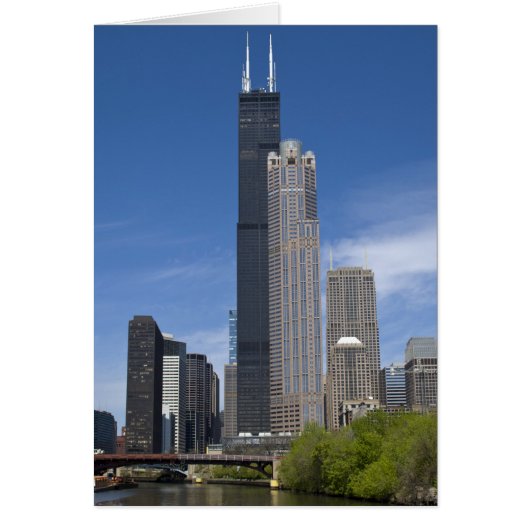 Willis Tower (previously the Sears Tower) looms Cards (Front)