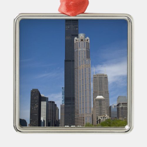 Willis Tower previously the Sears Tower looms Metal Ornament