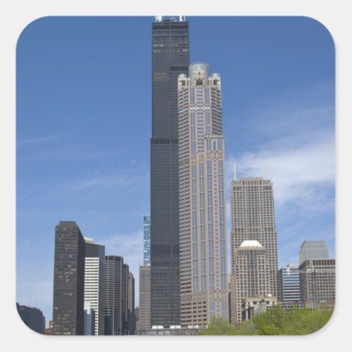 Willis Tower previously the Sears Tower looms Square Sticker