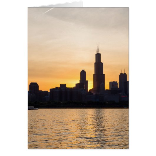 Willis Tower Sunset Silhouette Cards (Front)