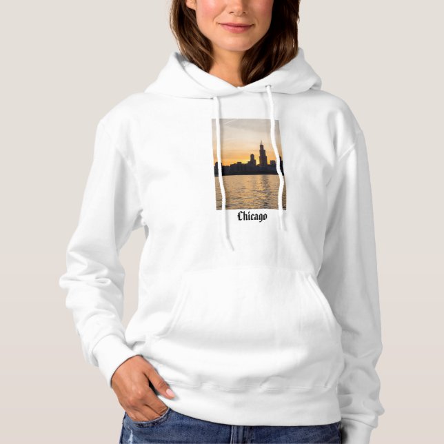 Willis Tower Sunset Silhouette Hoodie (Front)